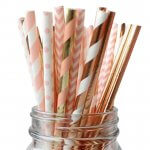Rose Gold Drinking Paper Straws